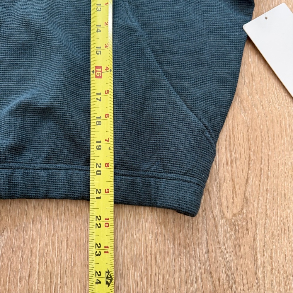 Lululemon Scuba Cropped 1/2 Zip Funnel‎ Neck Women XL Storm Teal Waffle Pullover - Picture 8 of 9